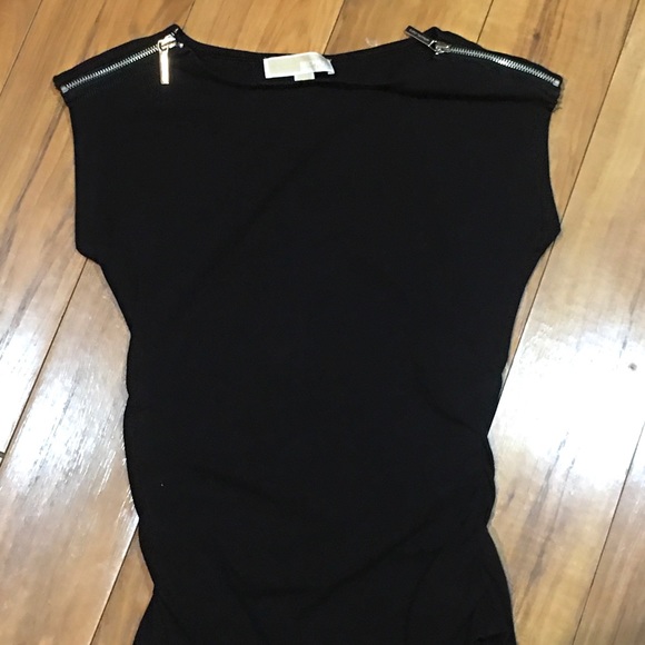 Michael Kors black shirt top cotton pullover - zipper shoulders - small … - Picture 1 of 9